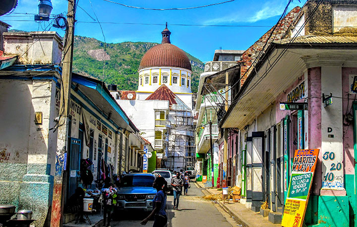 Colorful street in Cap Haitien