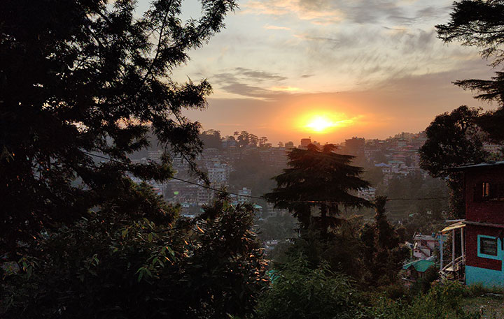sunset over Dharamshala