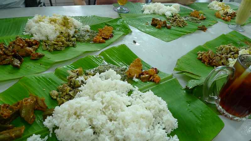 Meal with Banana Leaves