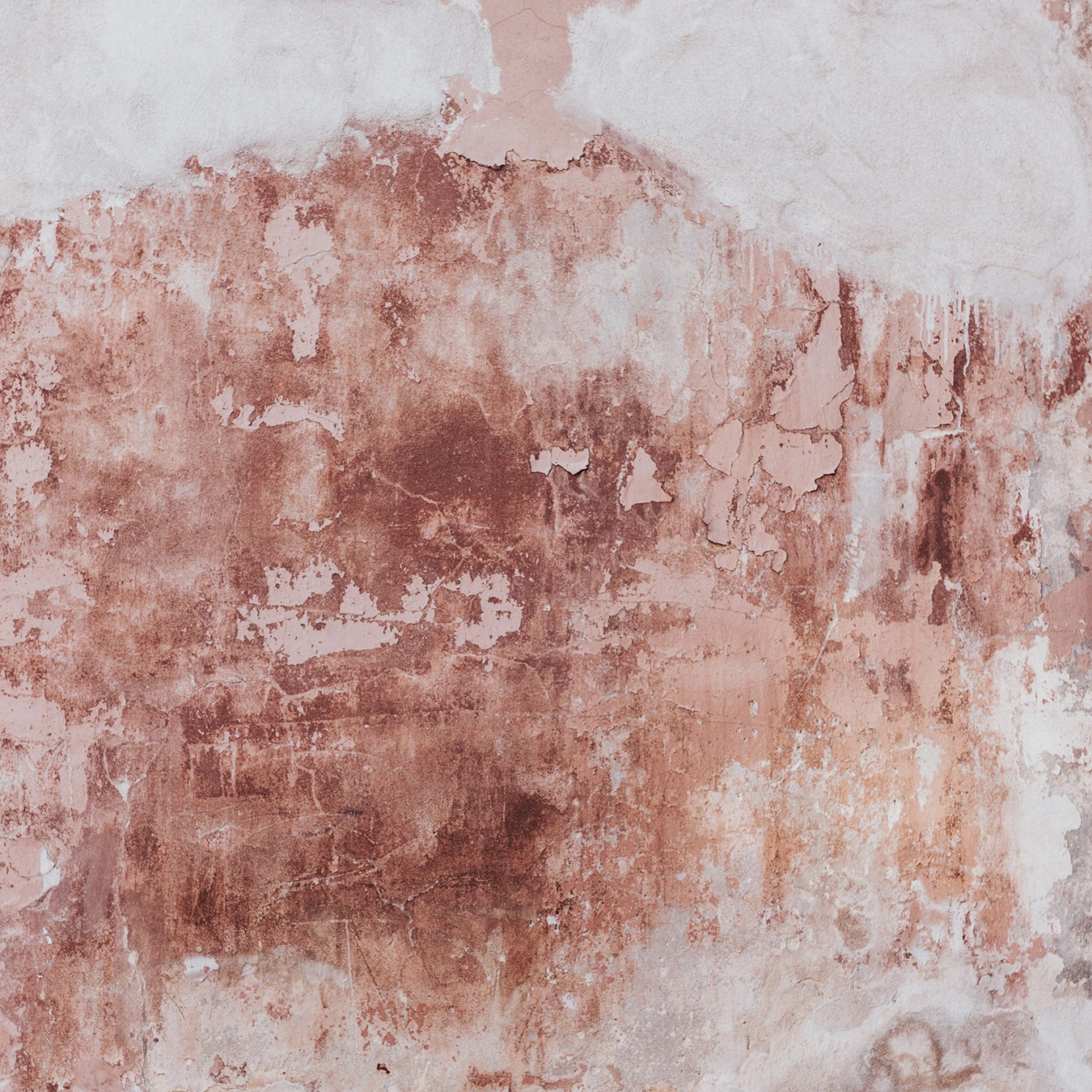 Pink and red Splotchy Wall Stain that Resembles Modern Art
