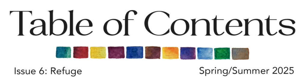 "Table of Contents" text underscored by colored swatches.